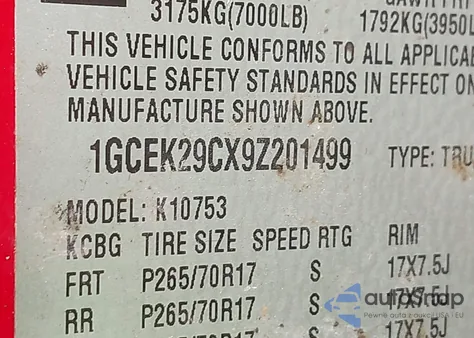 2009 Chevrolet Silverado Lt из США, поврежденный, VIN 1GCEK29CX9Z201499